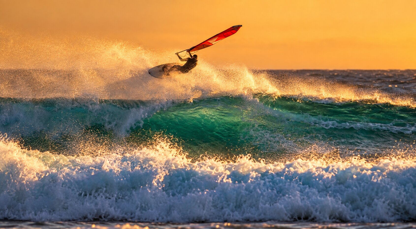 Windsurf and Atlantic ocean in Fuerteventura