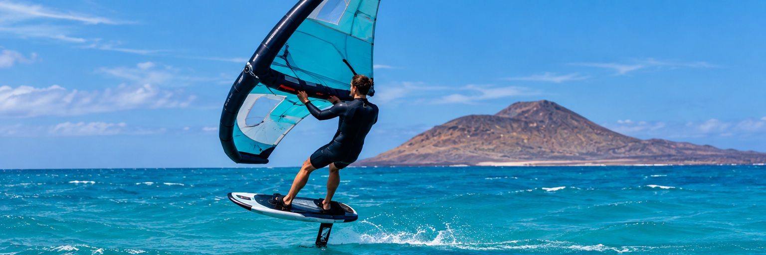 Wingfoil in Fuerteventura near Lajares